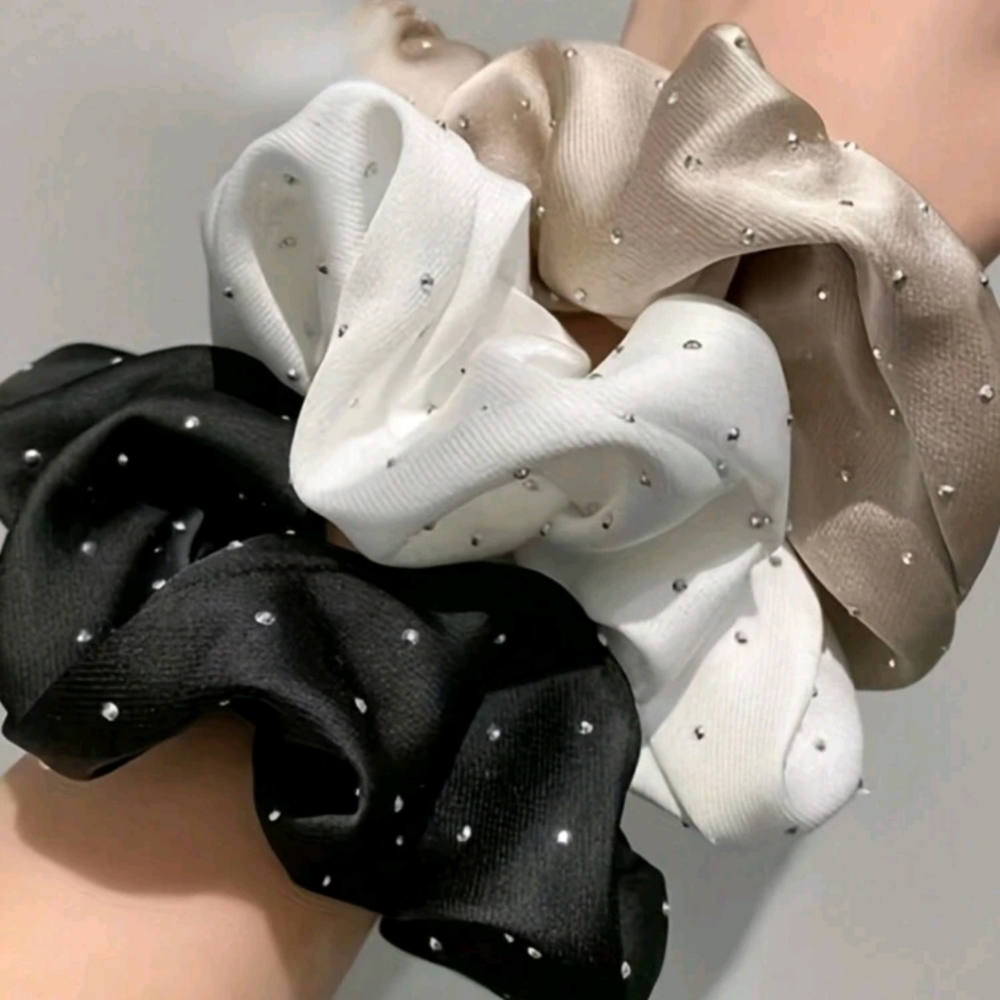 Beaded Hair Scrunchie 3 pack